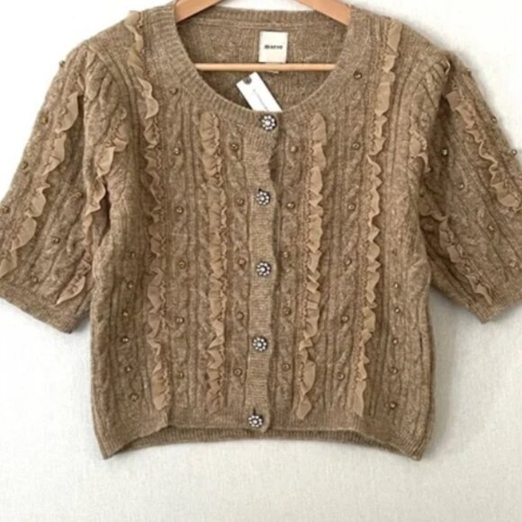 Brand New Maeve Short Sleeve Embellished Cardigan - Picture 8 of 12